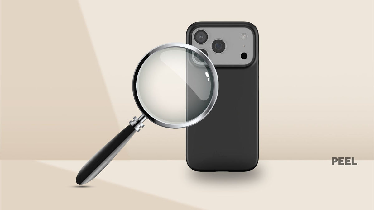 big magnifying glass on Peel iPhone 17 Pro case