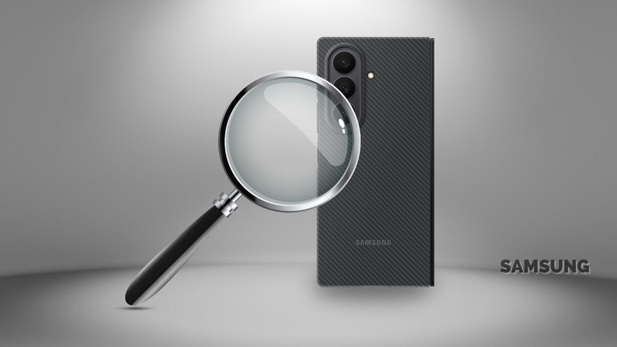 big magnifying glass on Samsung Galaxy Z Fold 7 Carbon Shield case