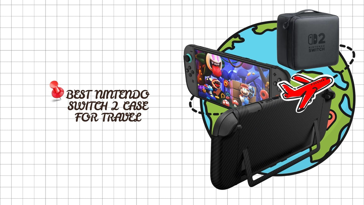 cover photo for best nintendo switch 2 case for travel with cartoon image of globe