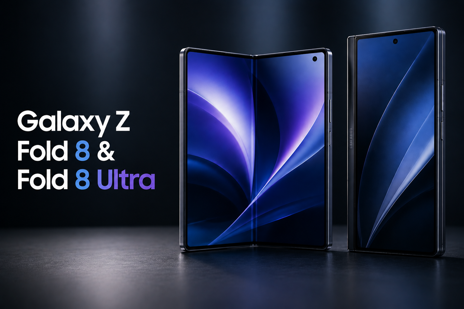 AI-generated image of the Galaxy Z Fold 8 phones, the standard and Ultra