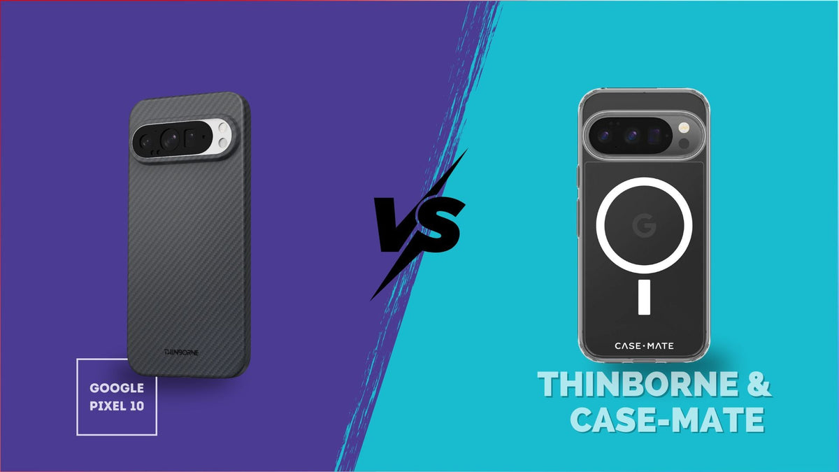 ThinBorne and Case-Mate Tough Clear Case with Pixelsnap for Pixel 10