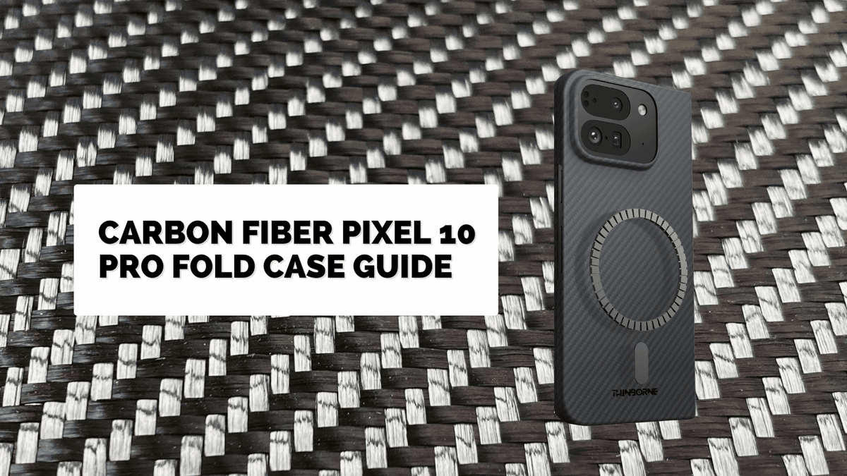 ThinBorne Google Pixel 10 Pro Fold case in black aramid fiber with MagSafe ring