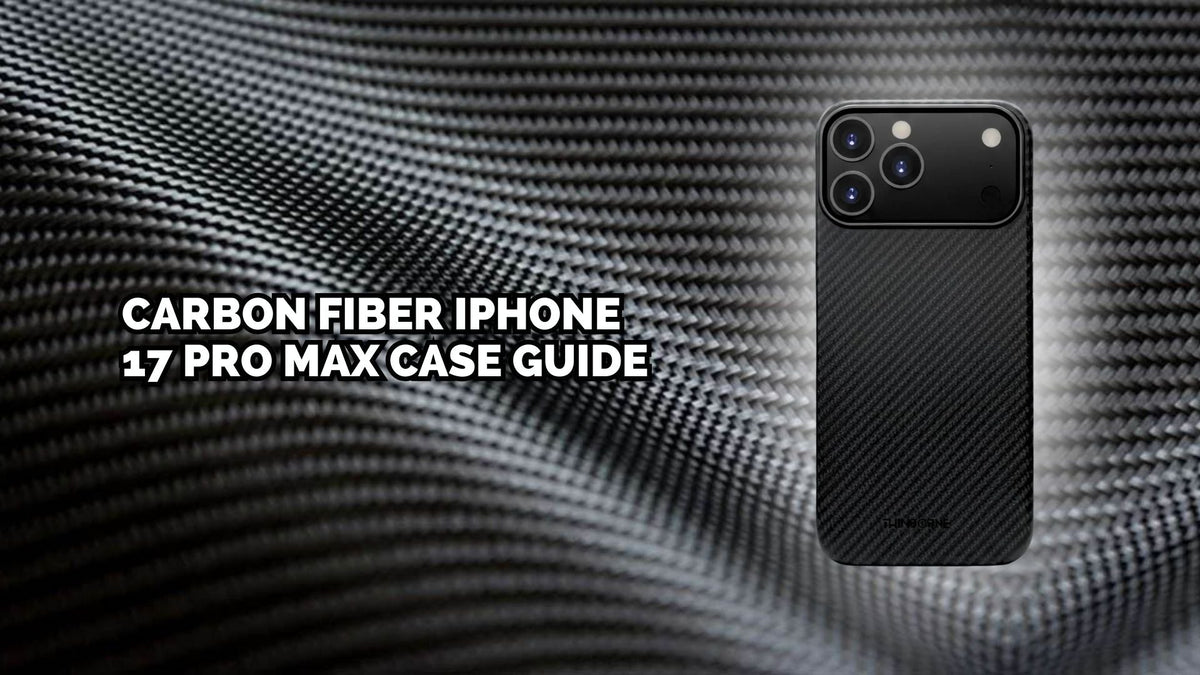 ThinBorne iPhone 17 Pro Max case in black aramid fiber