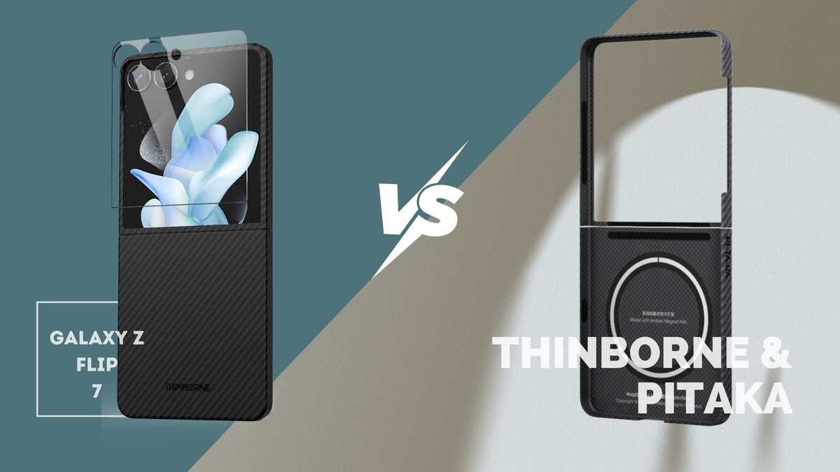 Thinborne vs pitaka galaxy z flip 7 case side by side comparison