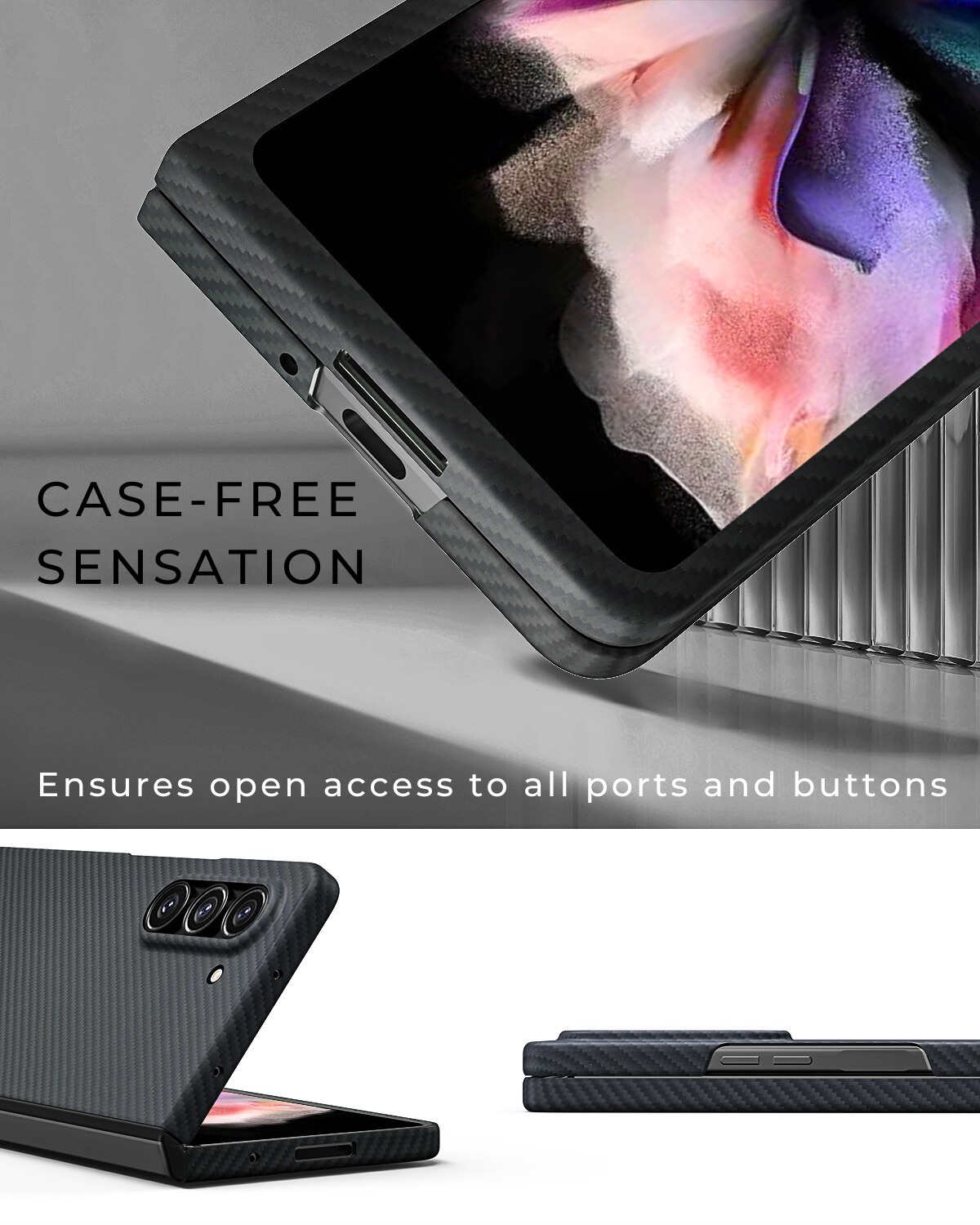 ultra fit and the open access to the samsung galaxy z fold 5 aramid fiber case