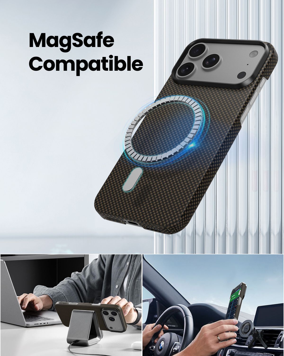 iPhone 18 Pro Max Case - Super Thin | Aramid Fiber | MagSafe - Brown|Black