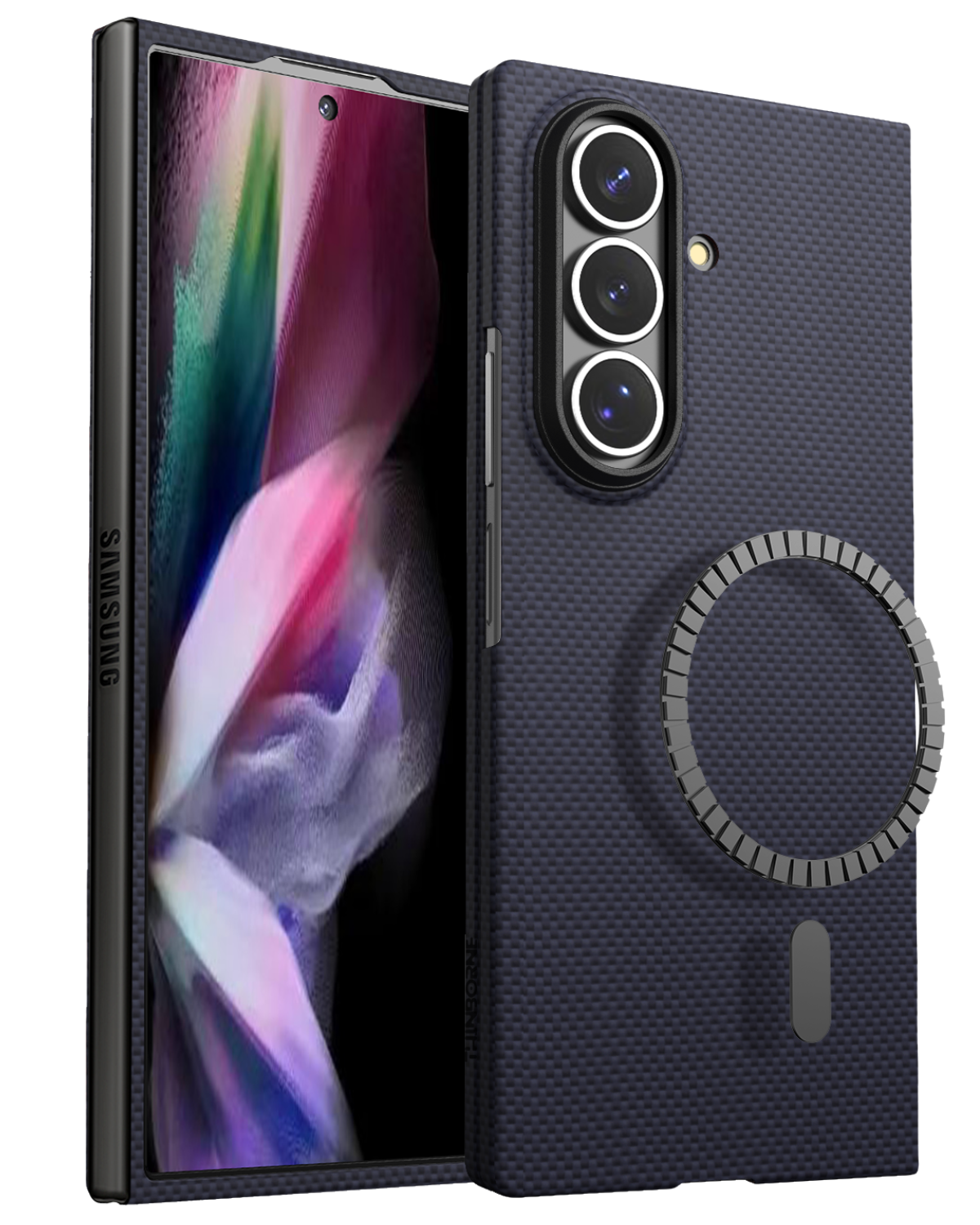 Super Thin Galaxy Z Fold 7 Case | Aramid Fiber | MagSafe - Wild Navy