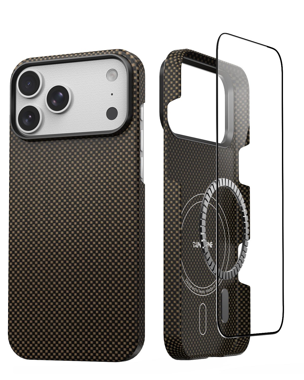 iPhone 17 Pro Max Case - Super Thin | Aramid Fiber | MagSafe - Brown|Black