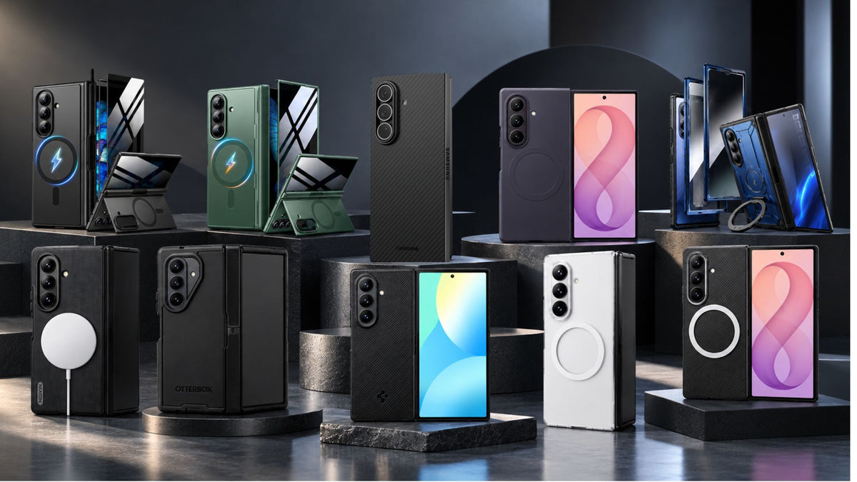 10 Galaxy Z Fold 8 Ultra MagSafe cases on display in a minimalist background
