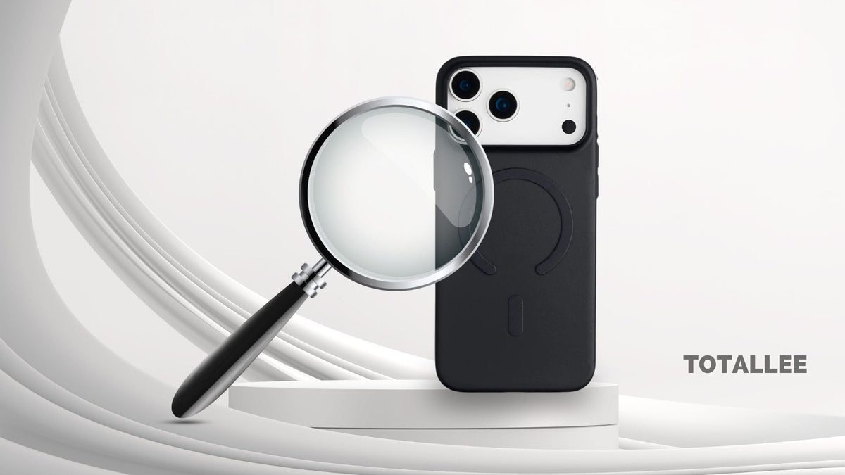 A big magnifying glass with Totallee thin iPhone 17 Pro Max case