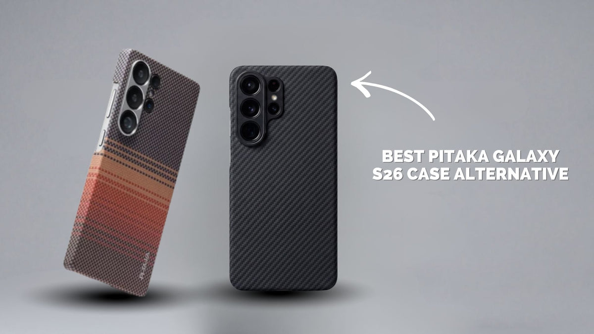 A side-by-side image of ThinBorne and PITAKA Galaxy S26 Ultra case