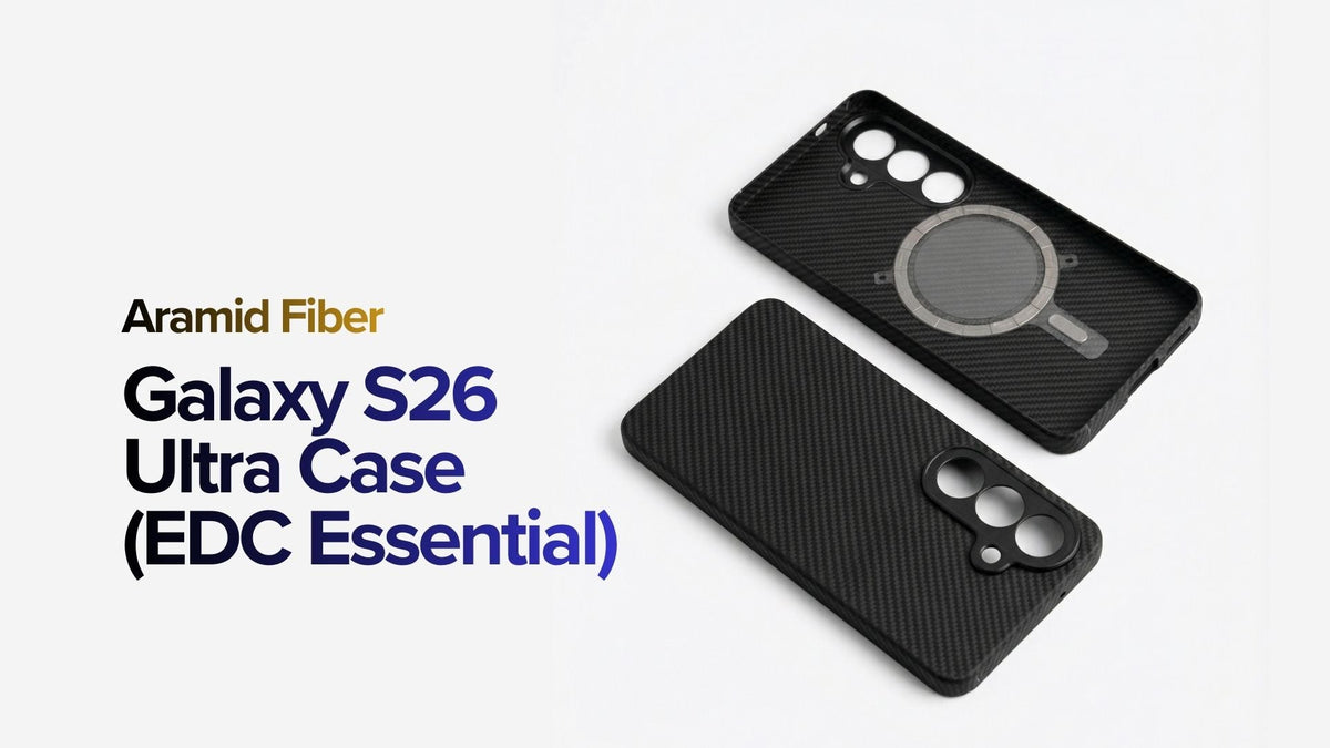 Thinborne Galaxy S26 Ultra case lying flat face up and face down