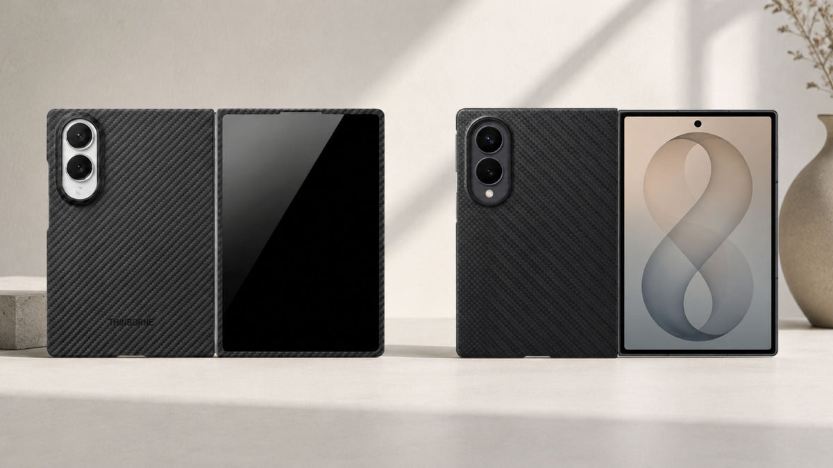 ThinBorne Aramid Fiber Case Vs. Carbon Fiber Galaxy Z Fold 8 Wide Case