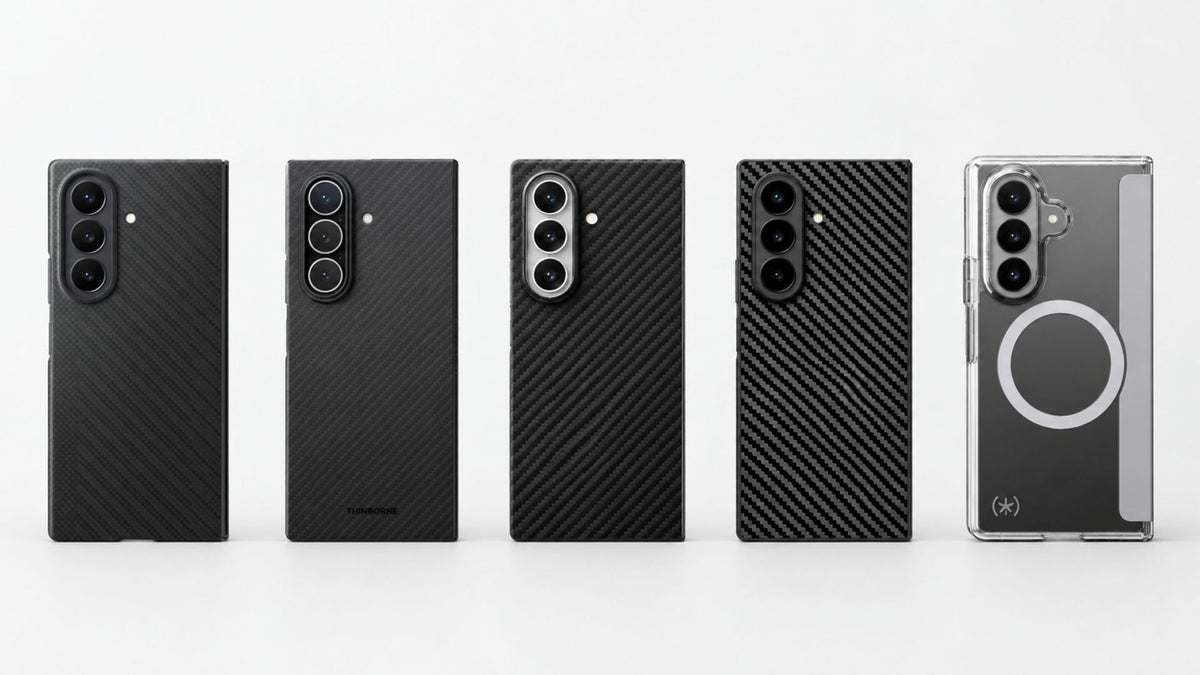Five minimalist Galaxy Z Fold 8 Ultra cases lined up