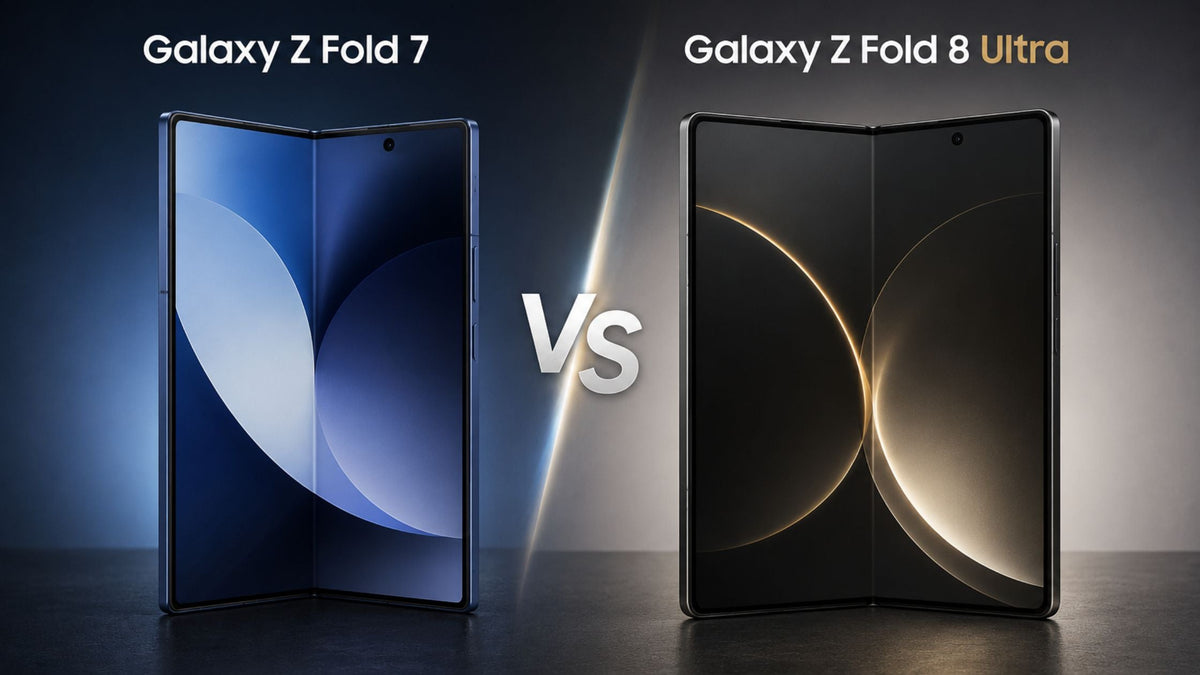 AI-generated image of Galaxy Z Fold 7 beside the rumored Galaxy Z Fold 8 Ultra