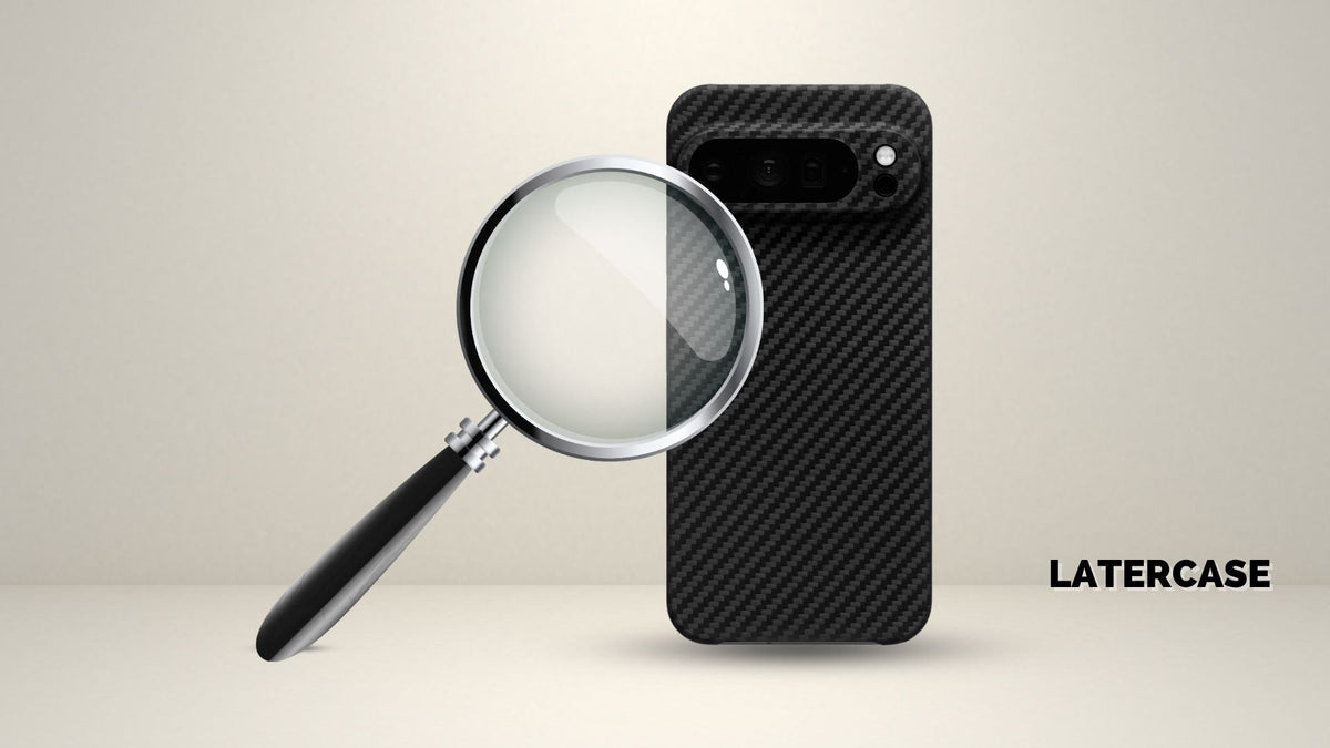 Latercase Pixel 10 Pro XL with magnifying glass