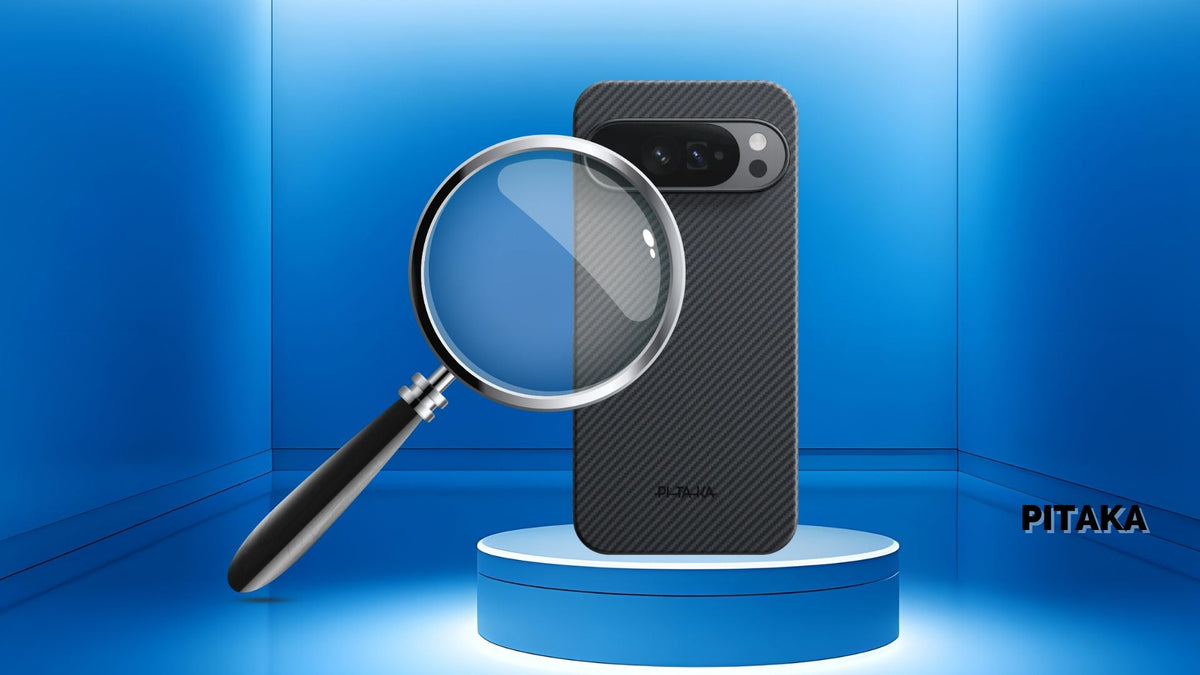 Magnifying glass with PITAKA Pixel 10 Pro Case