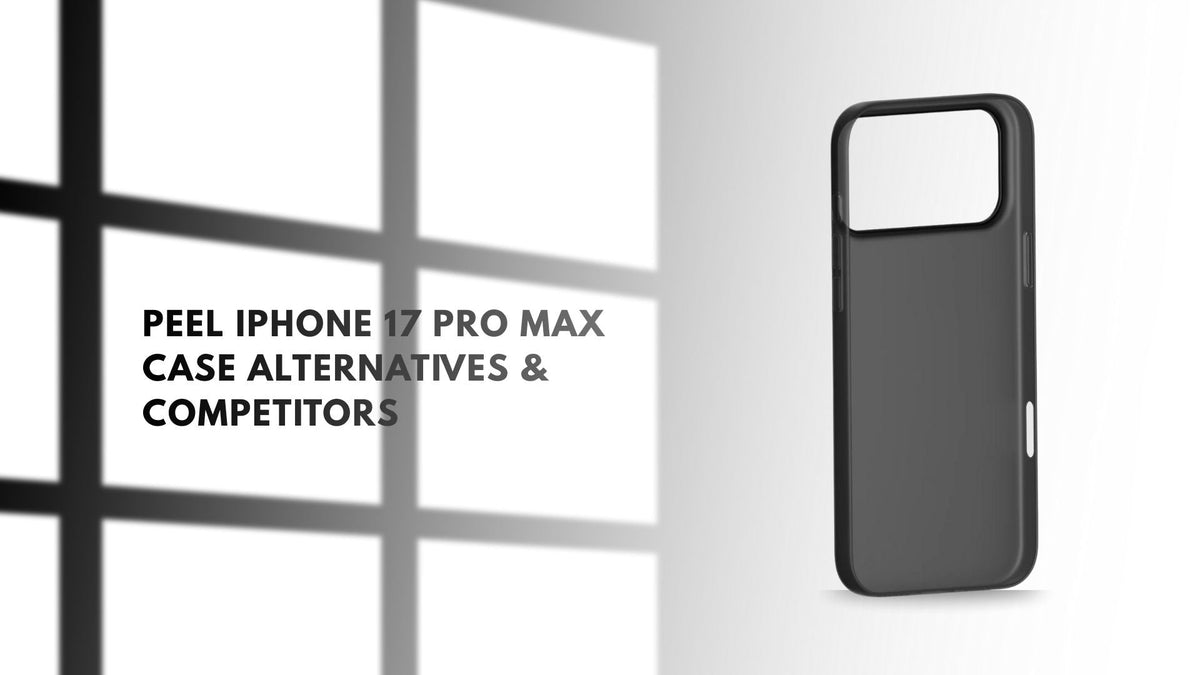 Peel iphone 17 pro max case alternatives banner photo showing thin case and shadow grid