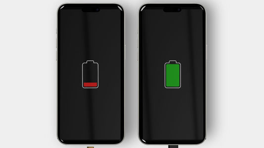 photo of iphone fast and regular charging concept