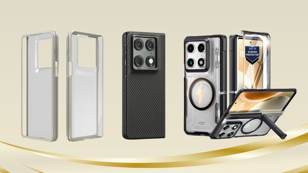 Motorola Fold case in Official case, Thinborne case, Poetic case side by side