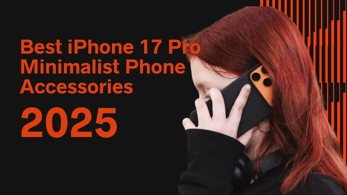 A red-haired girl holding iPhone 17 Pro ThinBorne case