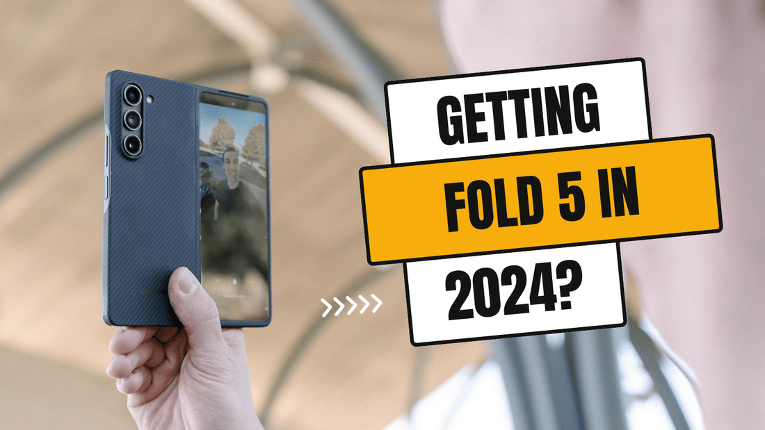 a man holding galaxy z fold 5 with headline: Is it worth getting a Samsung Galaxy Fold 5