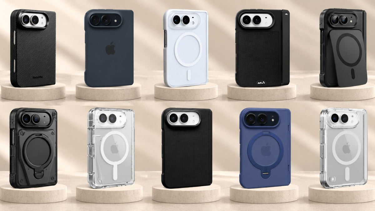 Ten iPhone Duo MagSafe case options in different styles, including ultra-thin, clear, rugged, and kickstand cases.