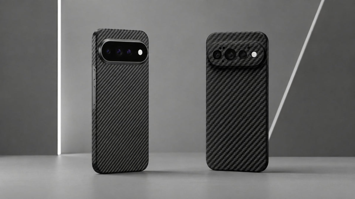 A side-by-side image of ThinBorne and Latercase Pixel 11 Pro thin case