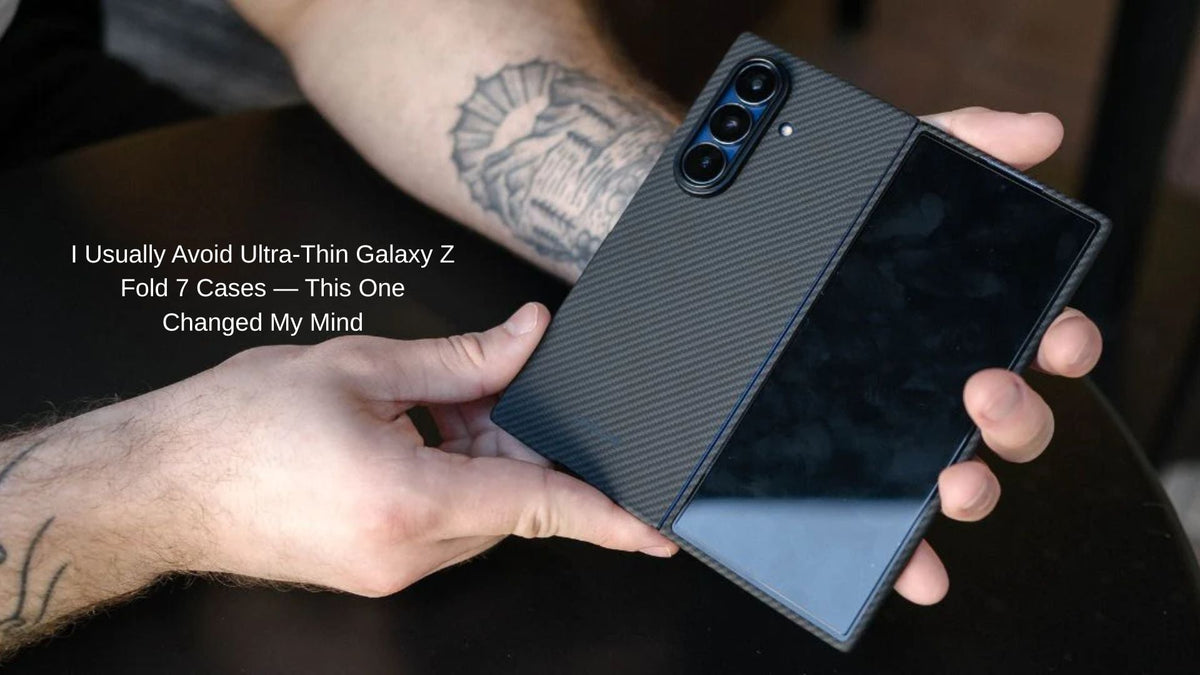 ThinBorne Galaxy Z Fold 7 case with slim aramid fiber design and MagSafe compatibility. 