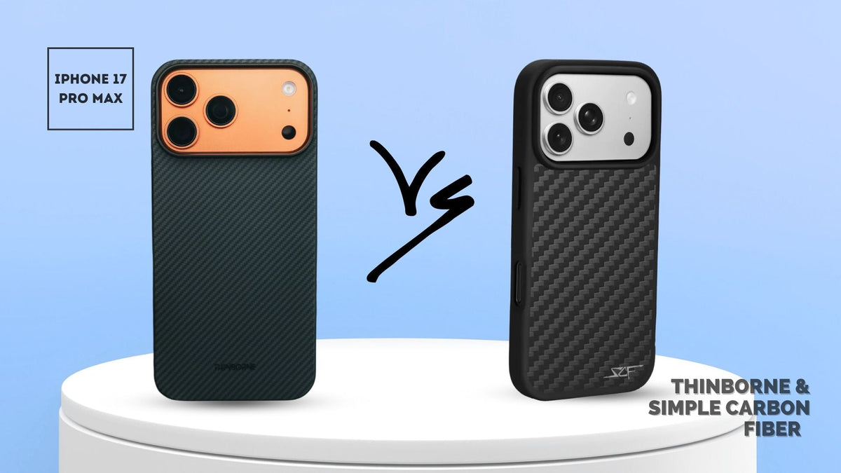 Thinborne Vs Simple Carbon fiber case for iphone 17 pro max comparison banner photo