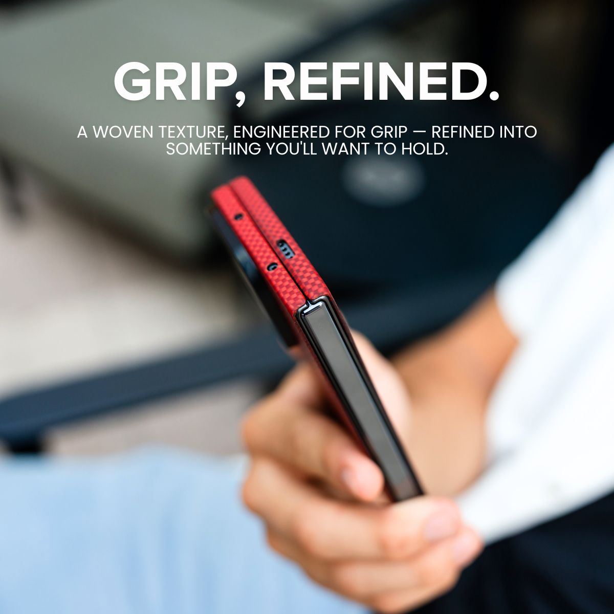 Pixel 11 Pro Fold Case - Unbelievably Thin | Aramid Fiber | Magnetic - Crimson
