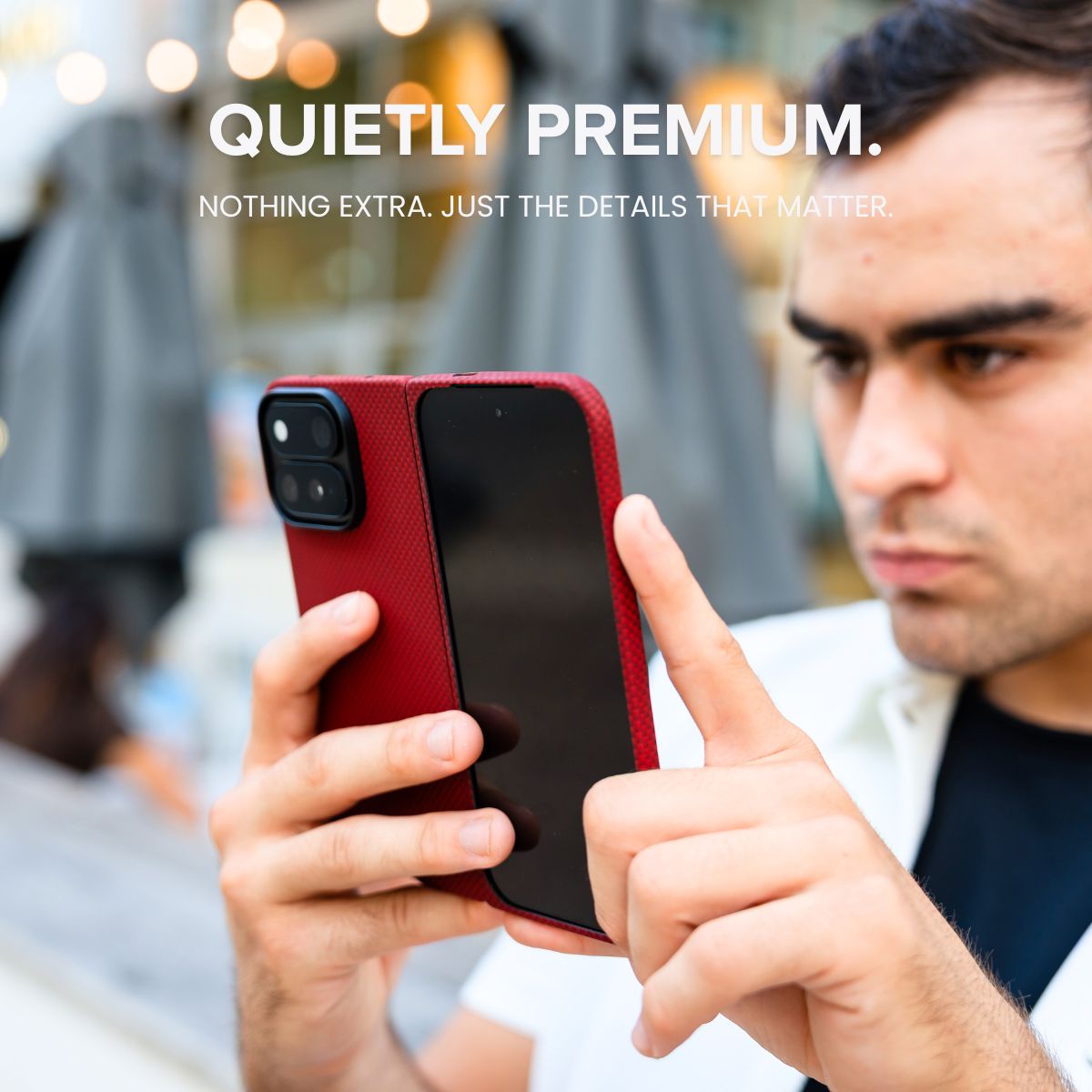 Pixel 11 Pro Fold Case - Unbelievably Thin | Aramid Fiber | Magnetic - Crimson
