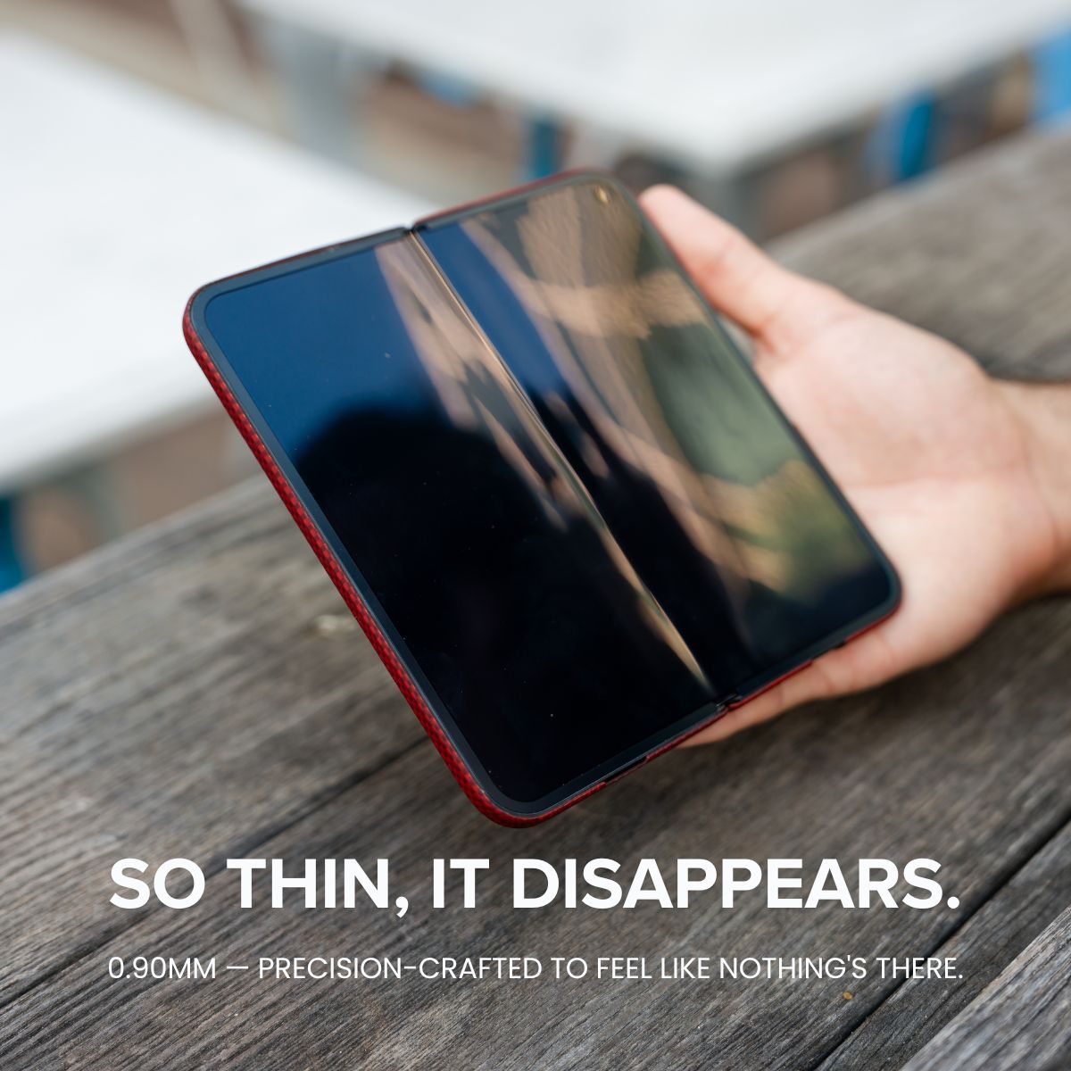 Pixel 11 Pro Fold Case - Unbelievably Thin | Aramid Fiber | Magnetic - Crimson