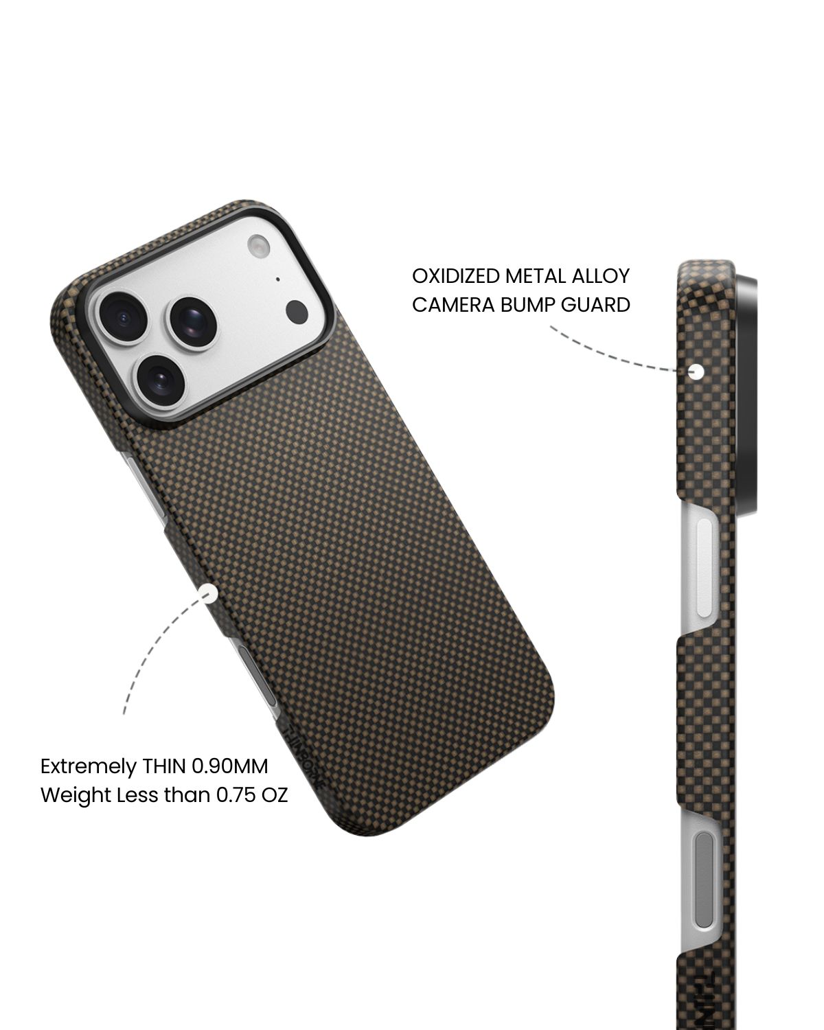 iPhone 18 Pro Max Case - Super Thin | Aramid Fiber | MagSafe - Brown|Black