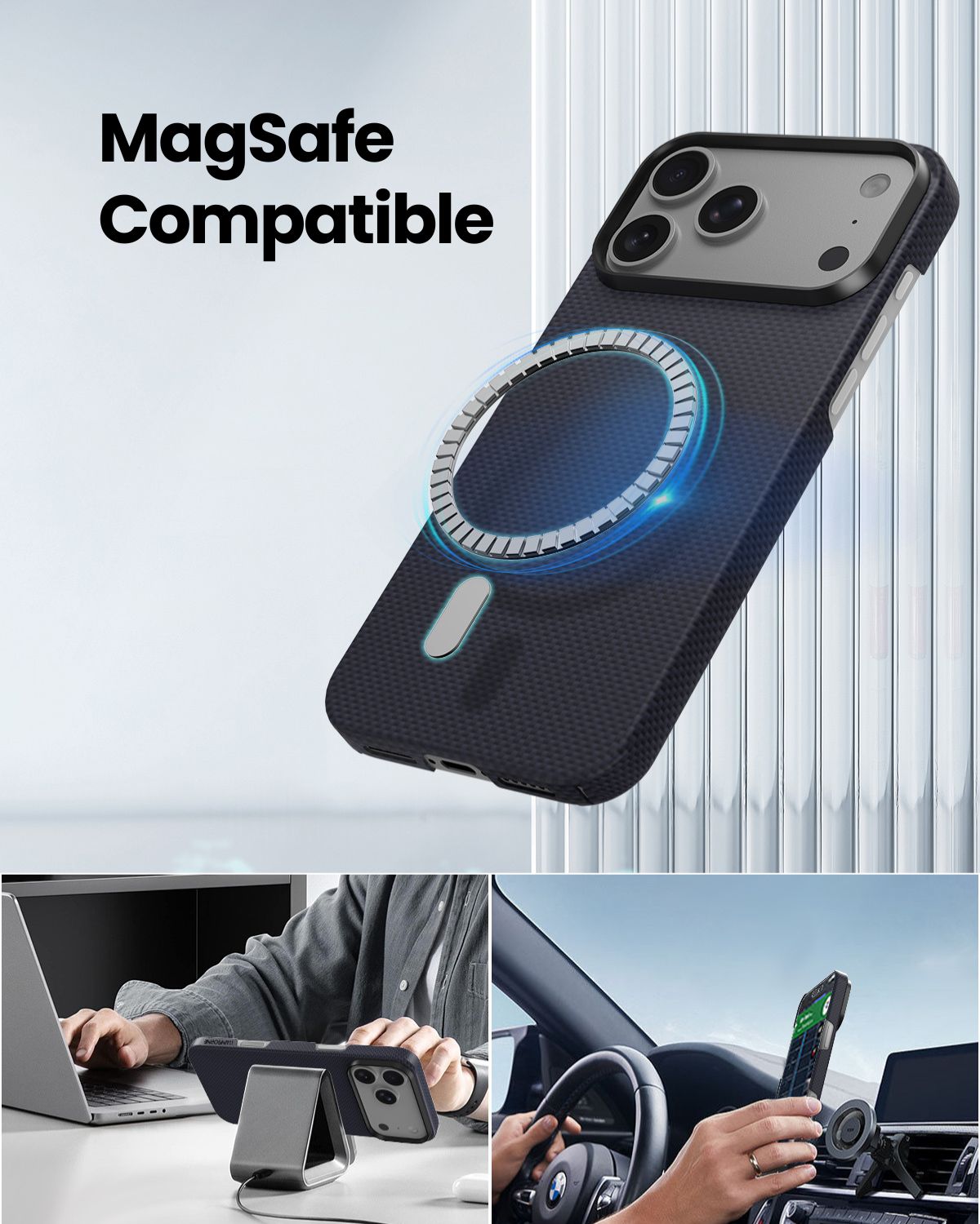 iPhone 18 Pro Case - Super Thin | Aramid Fiber | MagSafe - Navy Blue