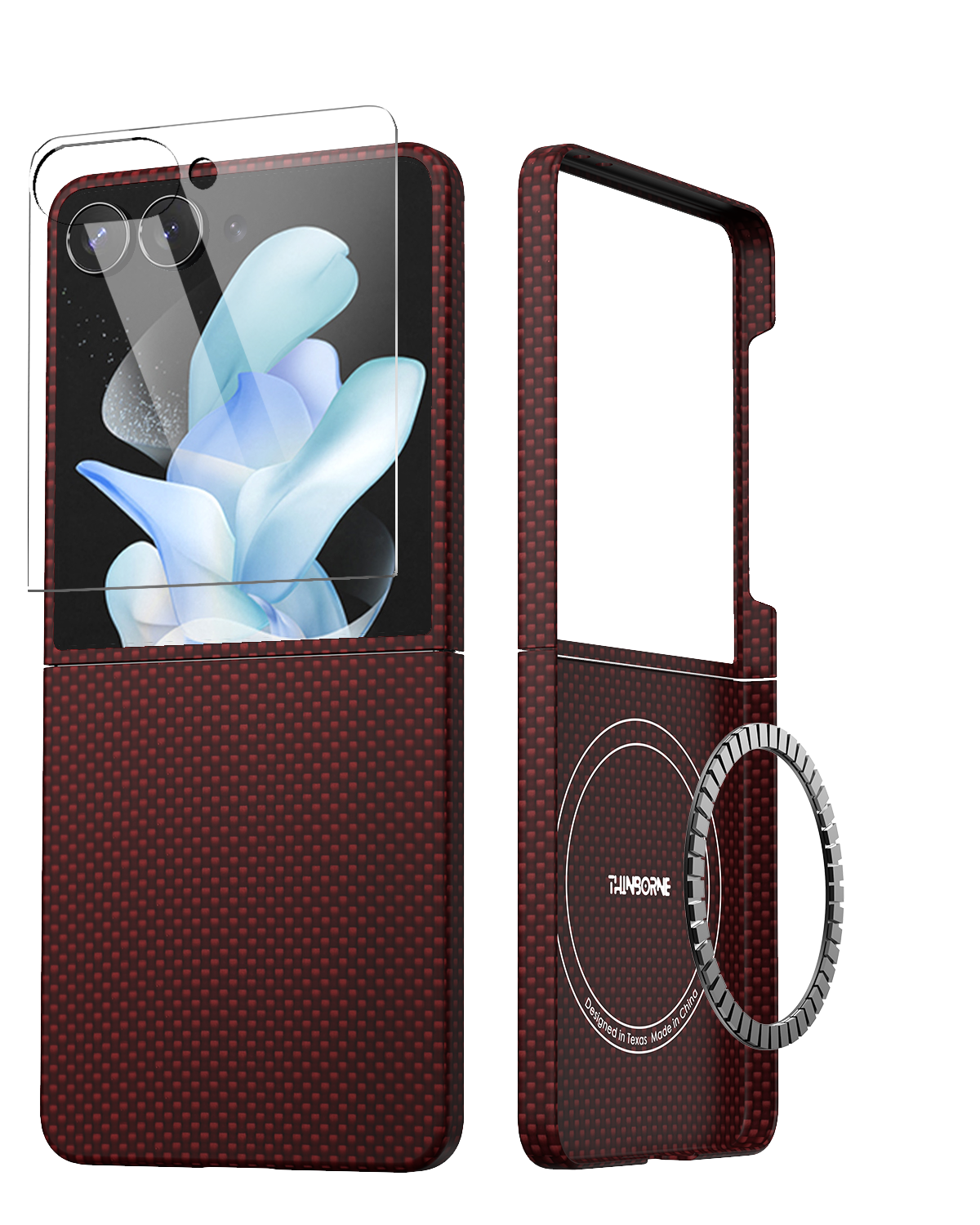 Galaxy Z Flip 7 Case - Aramid Fiber - MagSafe - Crimson