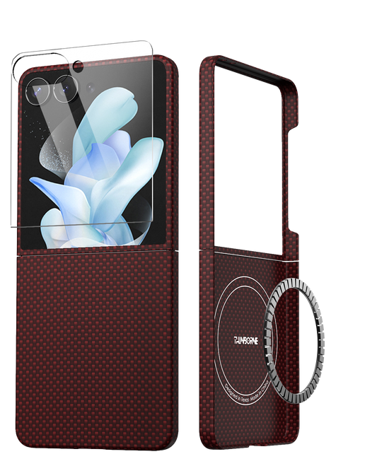 Galaxy Z Flip 7 Case - Aramid Fiber - MagSafe - Crimson