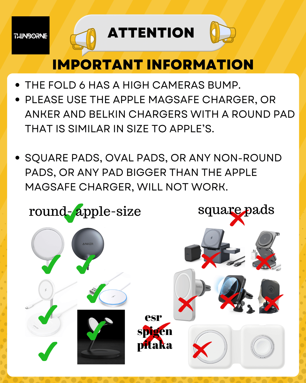 important notice for our galaxy z fold 6 case with magsafe function