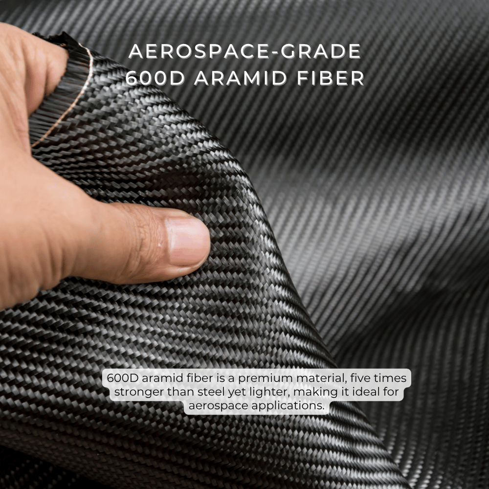 galaxy z flip 8 case premium raw material close-up showing aerospace-grade 600D aramid fiber weave.