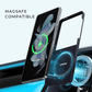 galaxy z flip 8 case in navy, shown detached from the phone to highlight its built-in MagSafe compatible magnetic ring alignment.