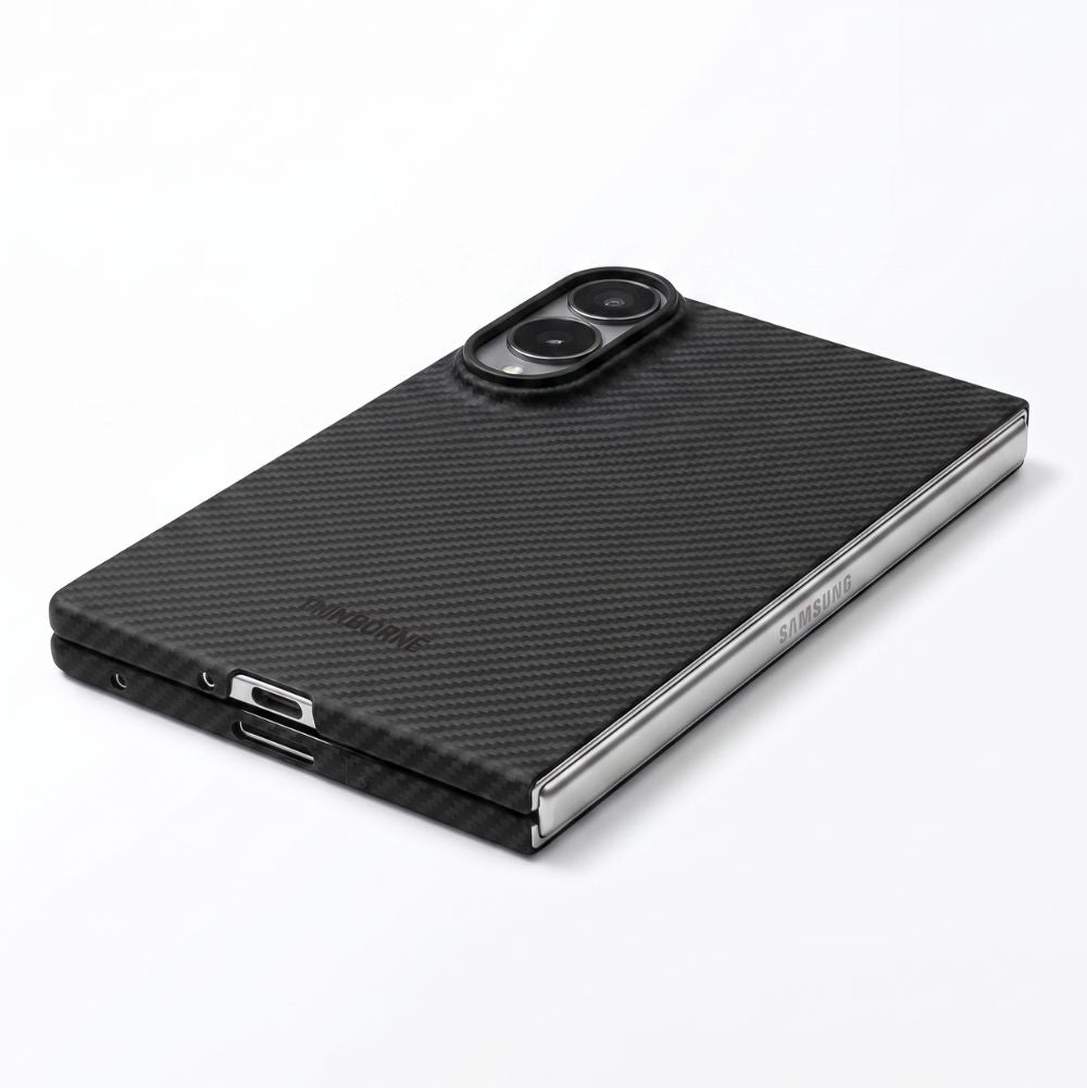 side view of black galaxy z fold 8 case on the phone