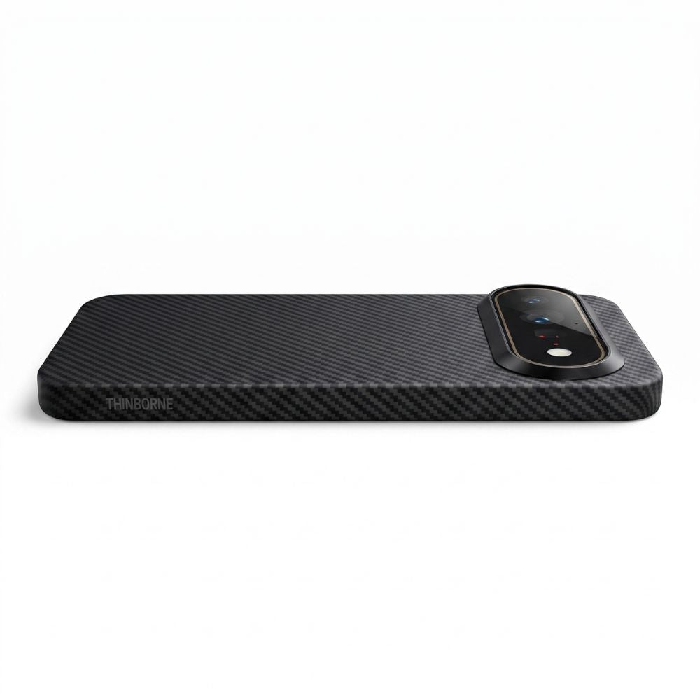 a black pixel 11 pro case on the phone laying face down on the surface
