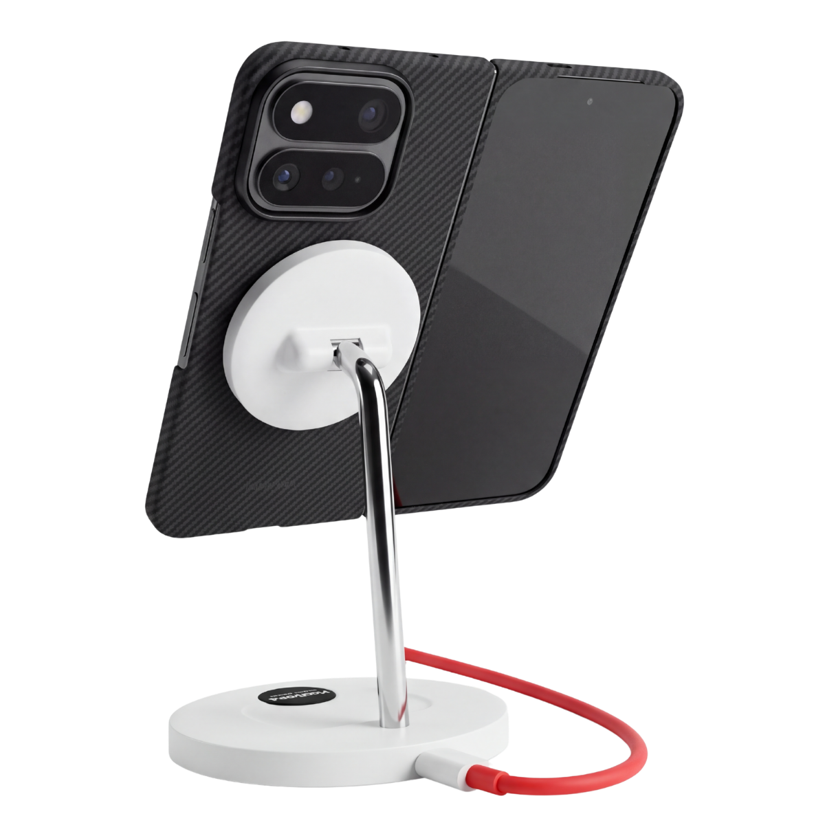 shpwing pixel 11 pro fold with aramid fiber attached to magsafe stand
