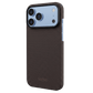 brown iPhone 18 Pro Max aramid fiber case with carbon fiber texture and raised camera frame, shown from the back.