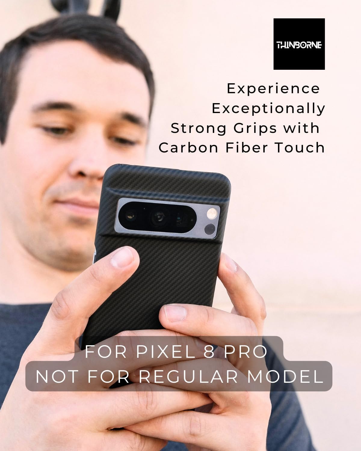a man holding pixel 8 pro with minimal case