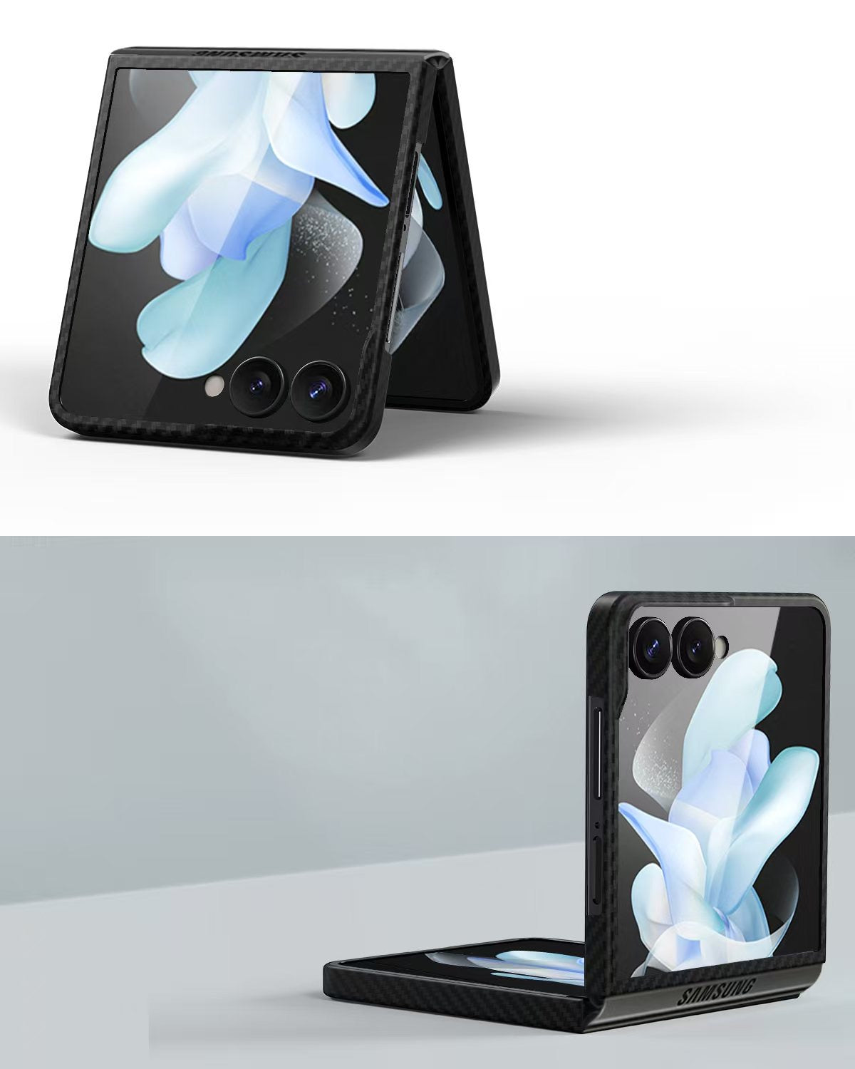 Various angles of the folded Galaxy Z Flip 7 case