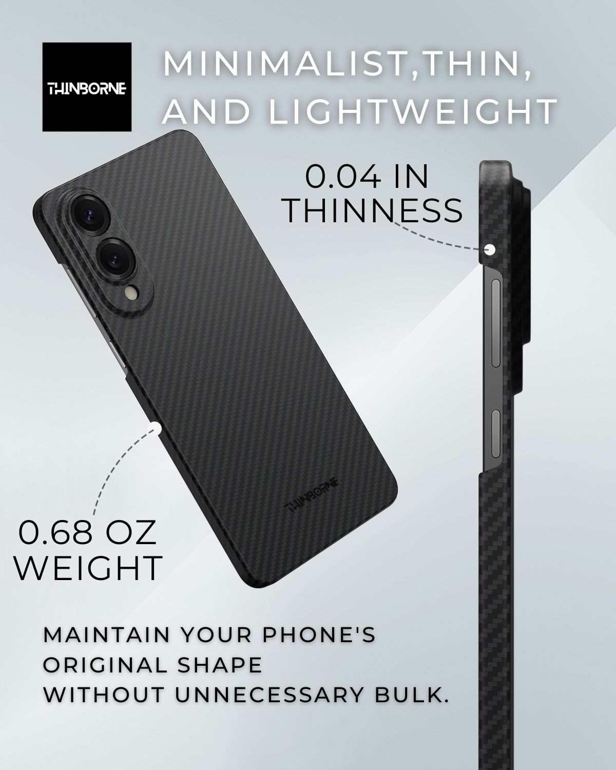 showing the how thin and lightweight of our galaxy s25 edge case
