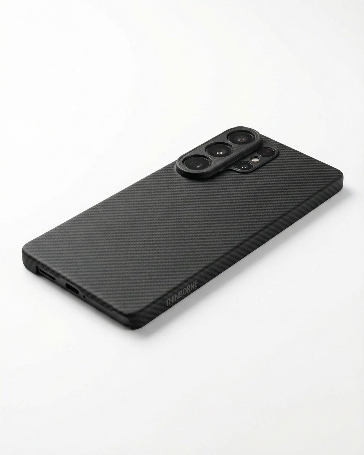 Black samsung galaxy s26 ultra case with textured finish on a white background