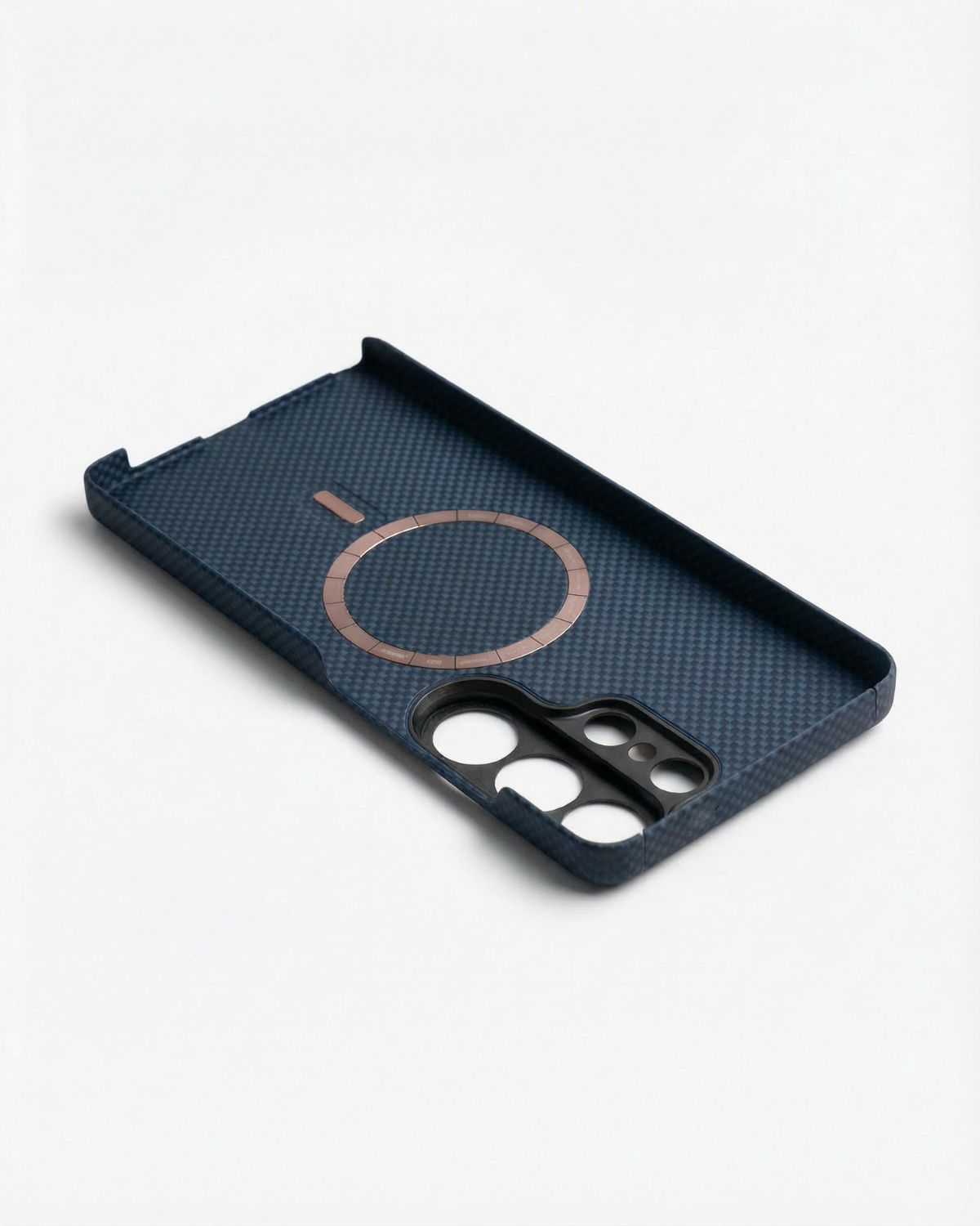 samsung galaxy s26 ultra aramid case with a circular magnetic design on a white background