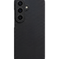 Black carbon fiber pattern samsung galaxy s26
 phone case on a white background